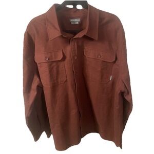 Eddie Bauer Men's Long Sleeve Cotton Terrecotta Button Up Shirt